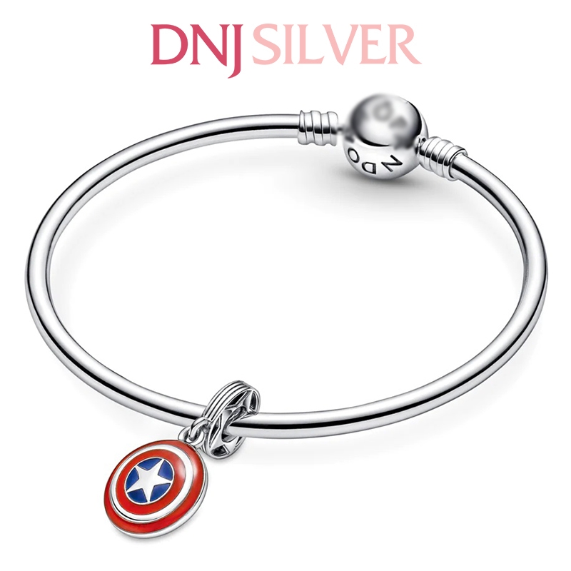 [Chính hãng] Charm bạc 925 cao cấp - Charm Marvel The Avengers Captain America Shield Dangle thích hợp để mix vòng tay charm bạc cao cấp - DN498