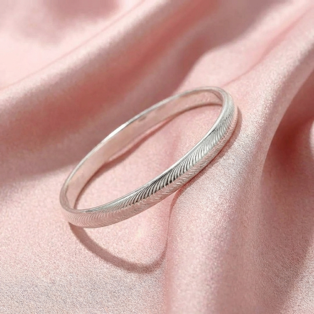 Vòng Tay Bạc Mắt Mèo - Vòng Đặc Bạc Nguyên Chất - VTBMM0021