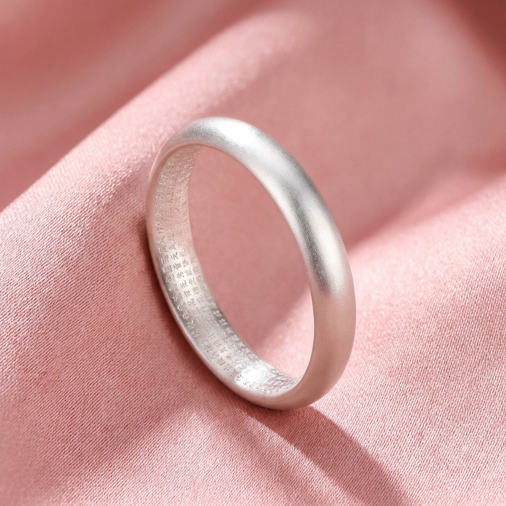 Vòng Tay Bạc Khắc Bát Nhã Tâm Kinh - Vòng Đặc Bạc Nguyên Chất - VTBNTK0001