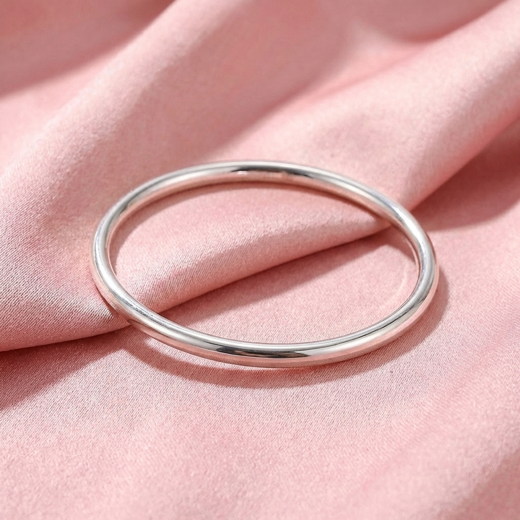 Vòng Tay Bạc Trơn Bóng - Vòng Đặc Bạc Nguyên Chất - VTBTB0026