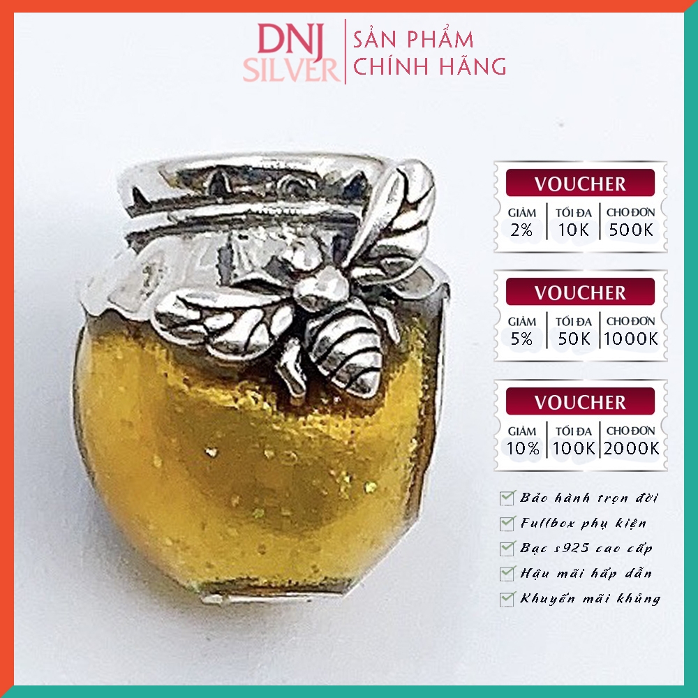 Vòng tay charm bạc 925 cao cấp - Bộ Vòng charm Chú Ong chăm chỉ với tình yêu công việc - Vòng tay dành cho nam và nữ