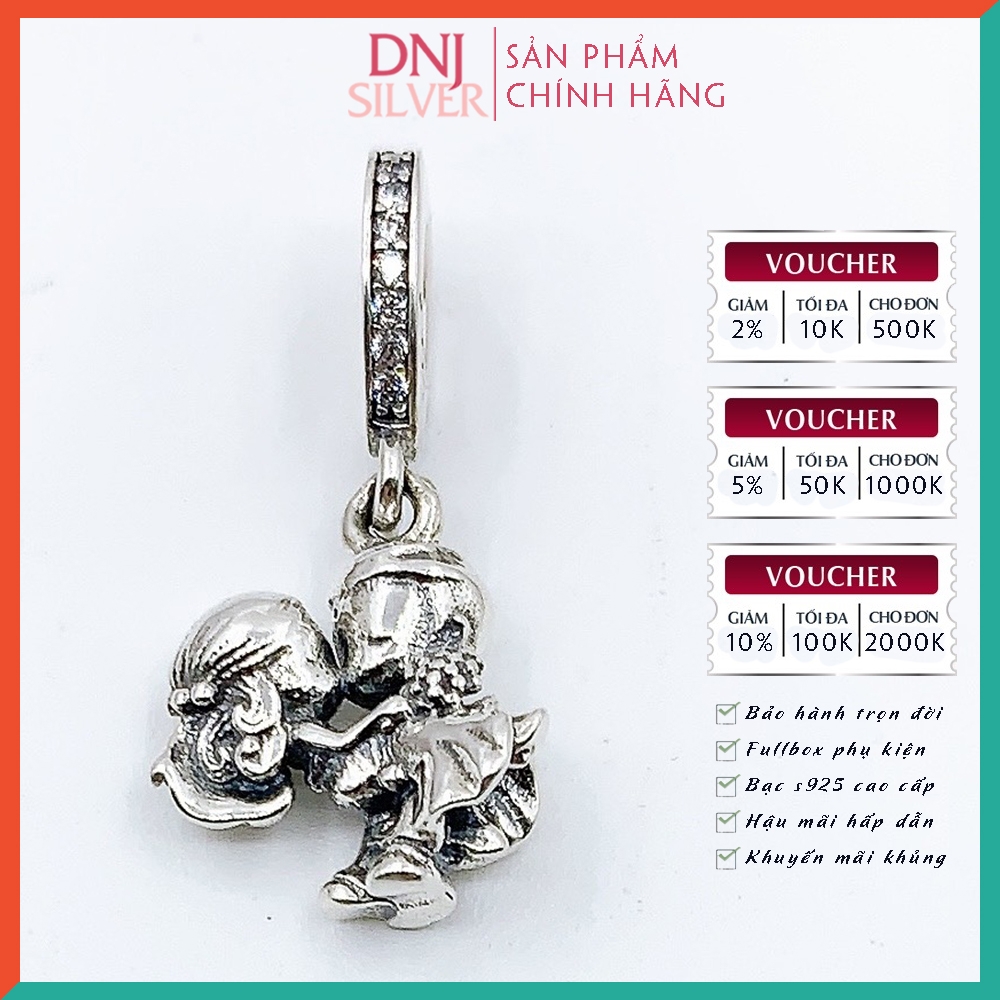 Vòng tay charm bạc 925 cao cấp - Bộ Vòng charm Cầu hôn cho các cặp đôi - Vòng tay dành cho nam và nữ