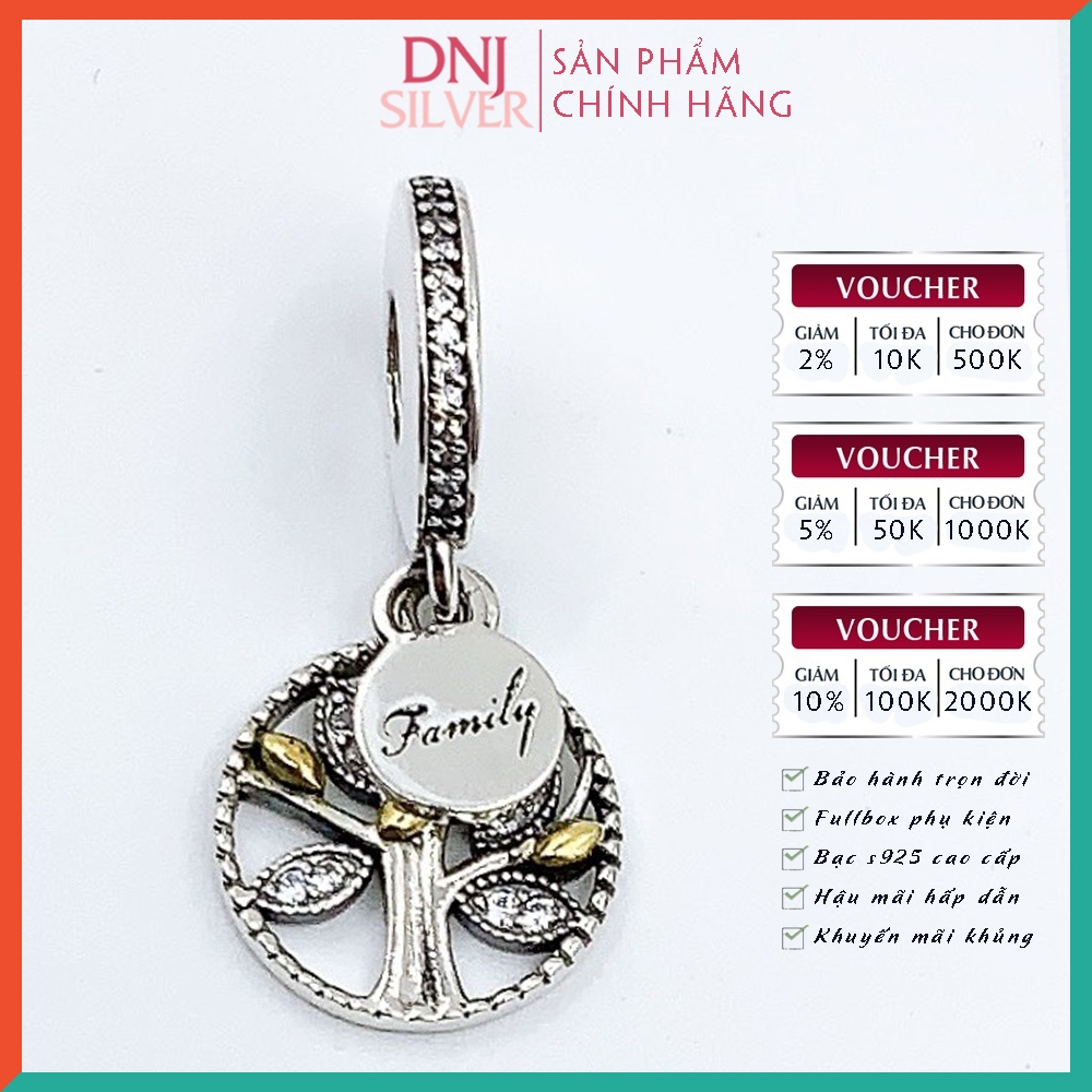 Vòng tay charm bạc 925 cao cấp - Bộ Vòng charm Tình yêu, Gia đình, Tài lộc, May mắn - Vòng tay dành cho nam và nữ