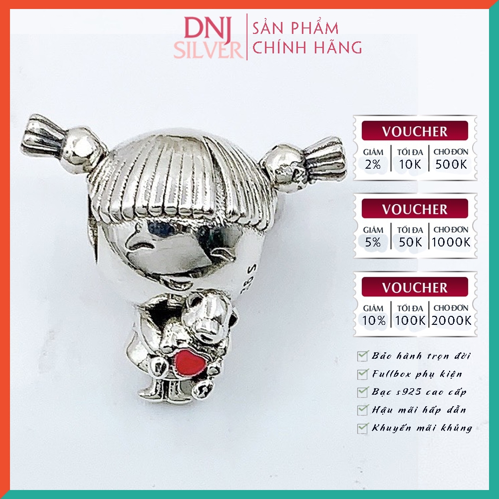 Vòng tay charm bạc 925 cao cấp - Bộ Vòng charm Có con gái là điều tuyệt với nhất - Vòng tay dành cho nam và nữ