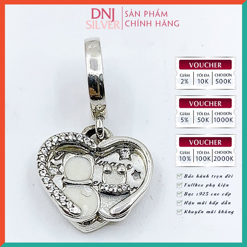 Vòng tay charm bạc 925 cao cấp - Bộ Vòng charm Kỷ niệm của tình yêu và sự hạnh phúc - Vòng tay dành cho nam và nữ