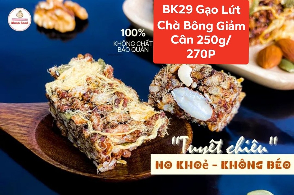 BK29 Thanh Gạo Lứt Chà Bông Rice Bar 250g