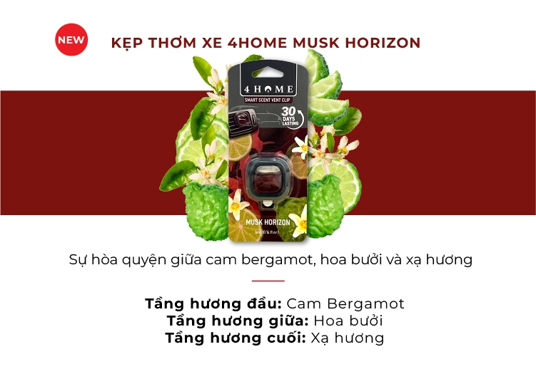 Kẹp thơm xe 4Home - Musk Horizon