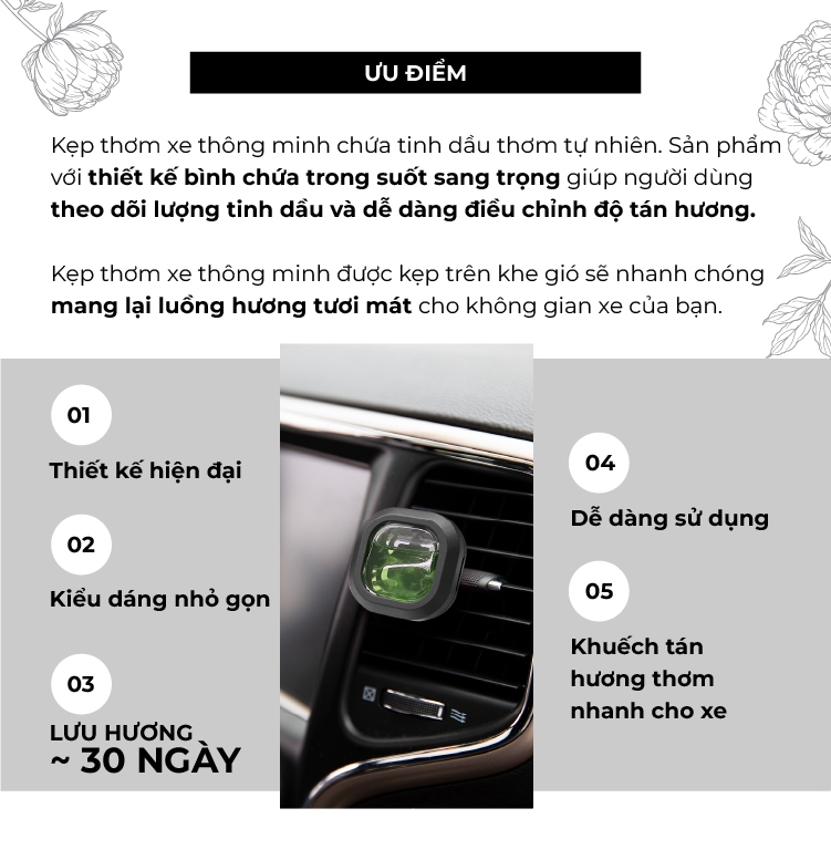 Kẹp thơm xe 4Home - Musk Horizon