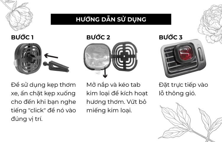 Kẹp thơm xe 4Home - Honey Peach