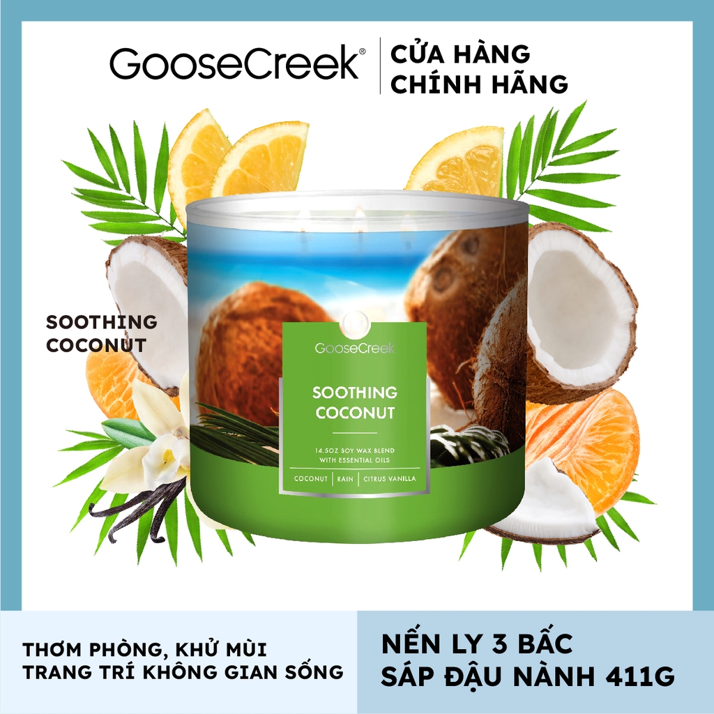 Nến ly 3 bấc sáp đậu nành - Soothing Coconut