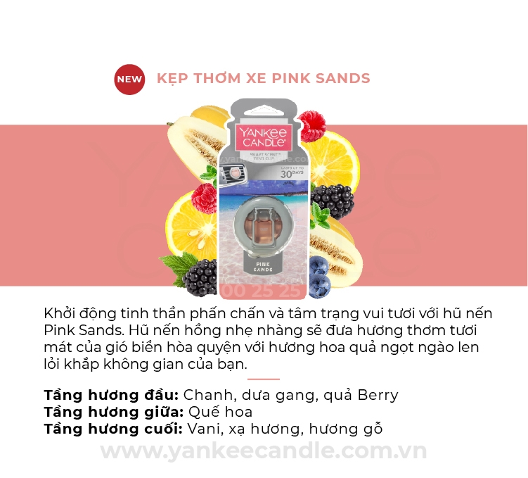 Kẹp thơm xe Pink Sands