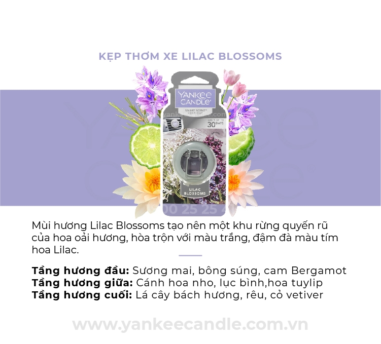 Kẹp thơm xe Lilac Blossoms