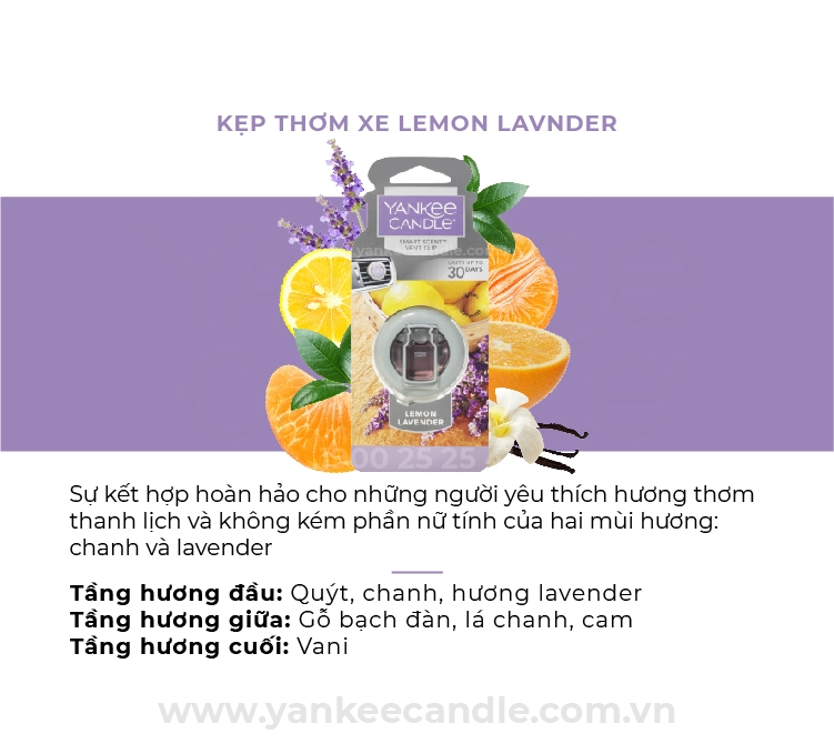 Kẹp thơm xe Lemon Lavender