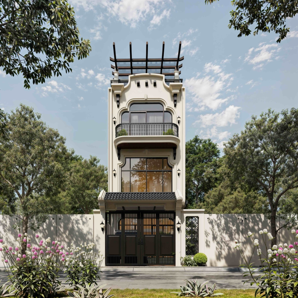 Thiết kế và thi công nhà phố trọn gói - L.H House, Mê Linh, Hà Nội