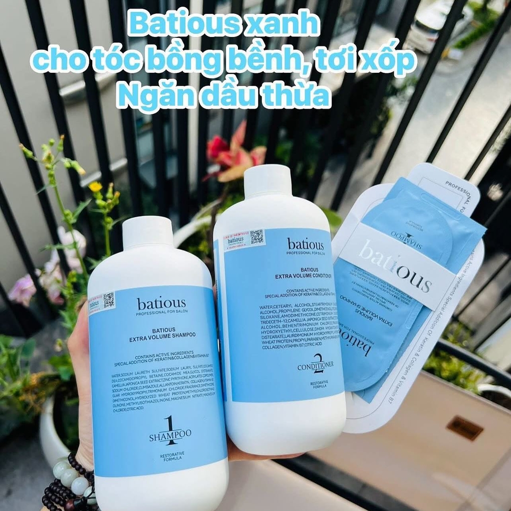 SET GỘI XẢ BATIOUS TẶNG KÈM GỘI XẢ MINI 24ML