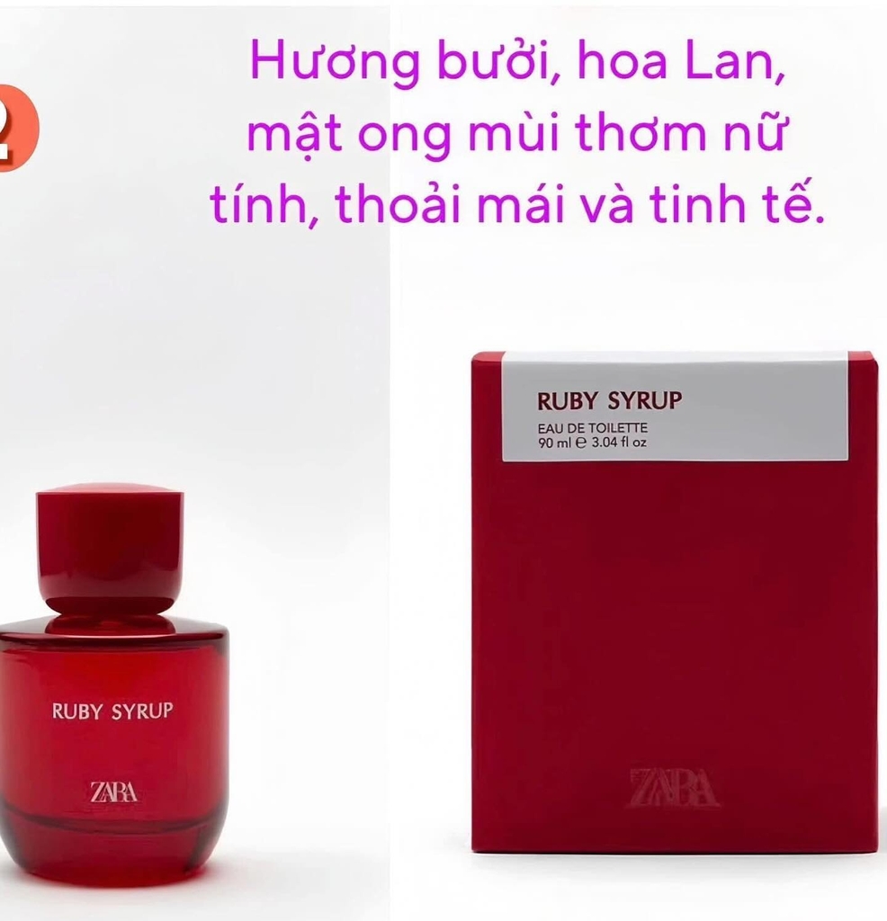 NƯỚC HOA ZARA RUBY SYRUP EDT 90ML | lybalansieucute.com