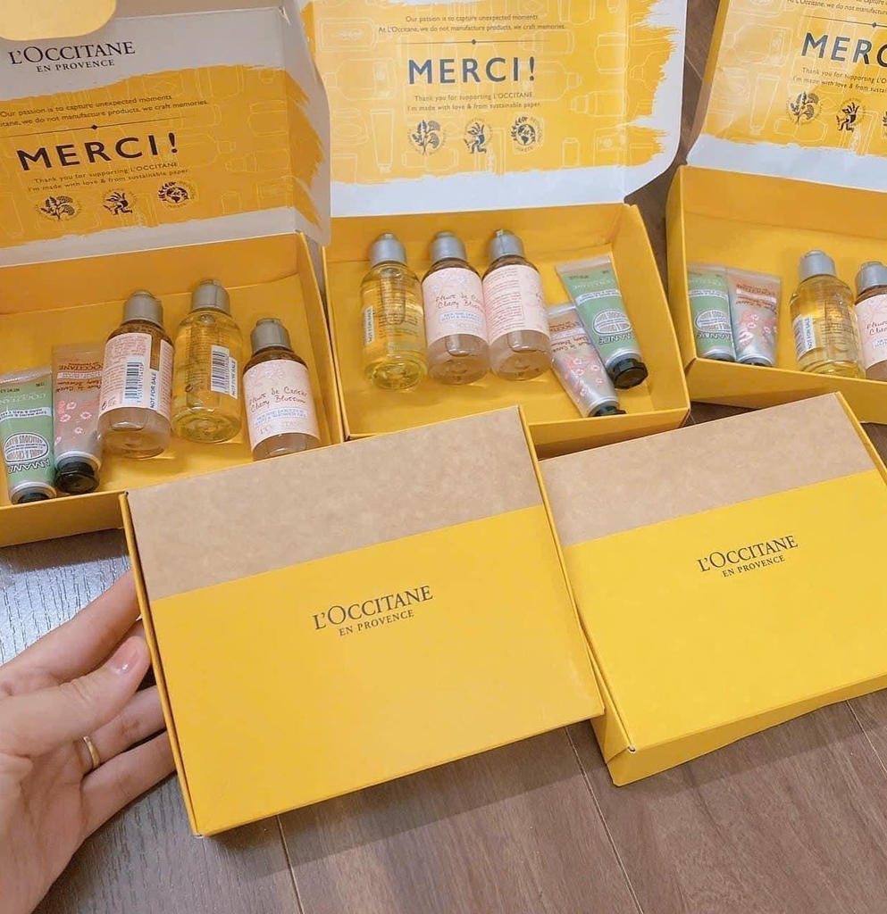SET LOCCITANE 5 MÓN MINI BOX VÀNG | lybalansieucute.com