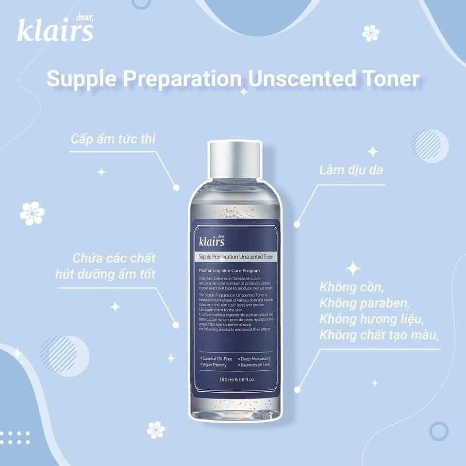 TONER KLAIRS CHO DA NHẠY CẢM 0ML
