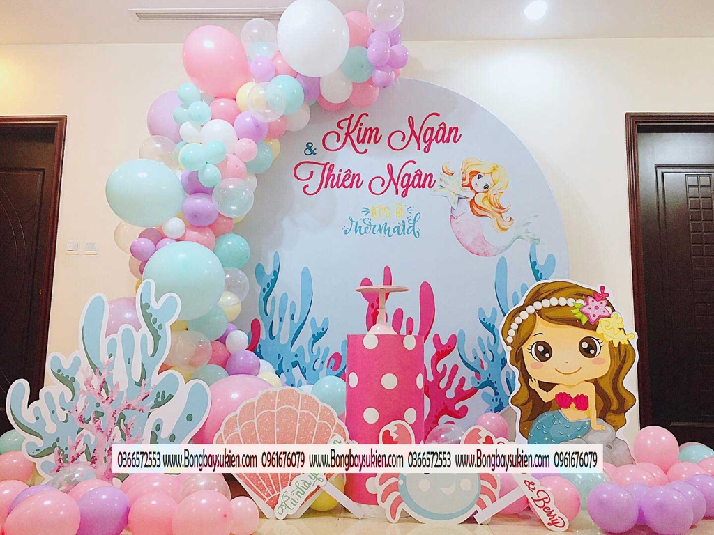 Trang trí sinh nhật cho bé gái tại nhà tại Hà Nội 0961676079  bongbaysukiencom
