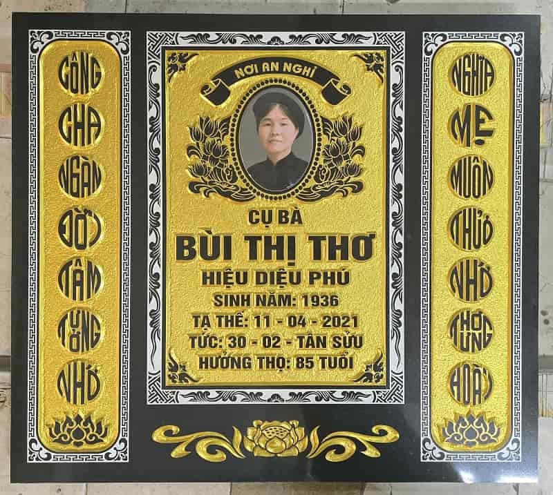 Mẫu Bia Mộ  Chữ Nổi 3D - 01