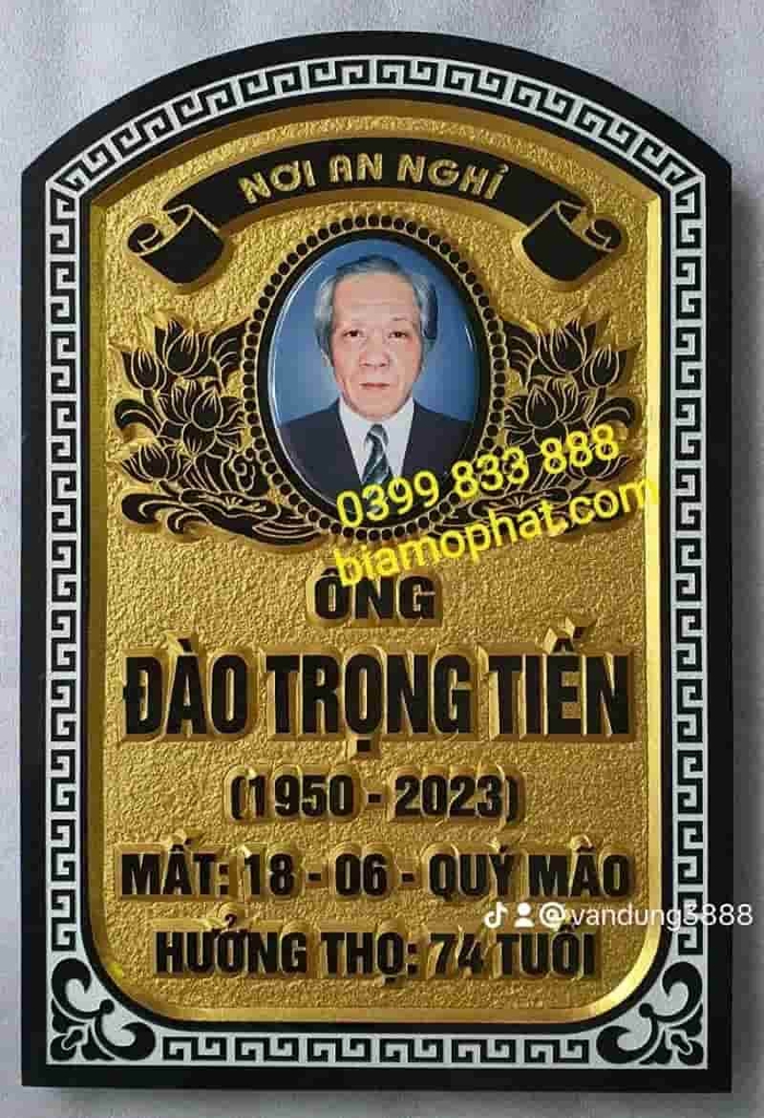 Mẫu bia mộ đẹp, khắc bia mộ, bia mộ có ảnh, mẫu bia mộ chữ nổi 3D đẹp, hình ảnh bia mộ đẹp, kamf bia mộ uy tín hà nội
