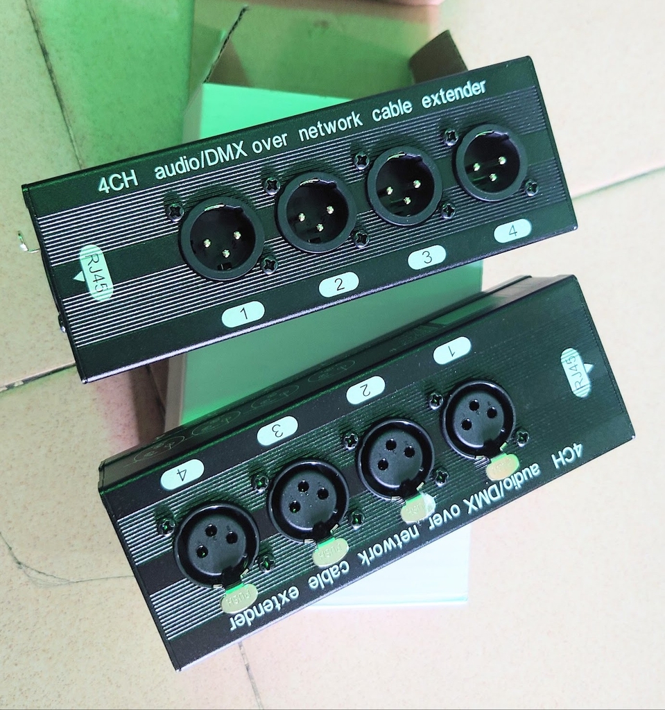 1 Cặp Nối Dài Tín Hiệu Âm Thanh 4CH XLR Canon, Qua Cáp Mạng Cat-6