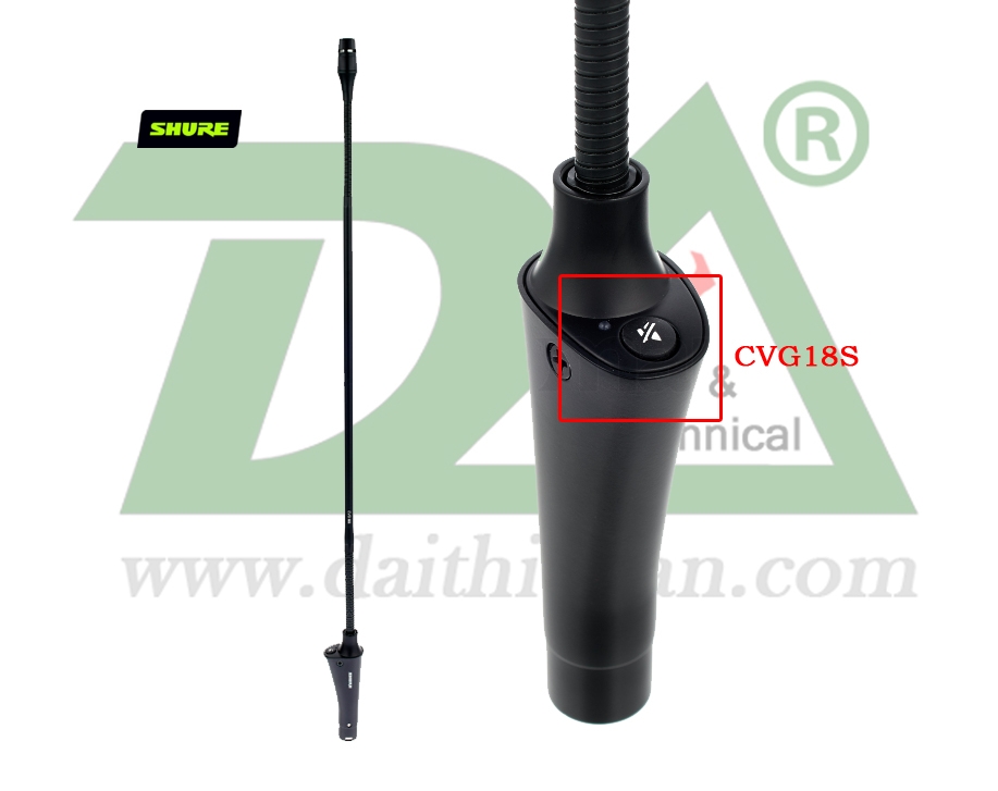 Shure CVG18S B/C-X Centraverse, micro cổ ngỗng lắp đặt trực tiếp trên bụt phát biểu