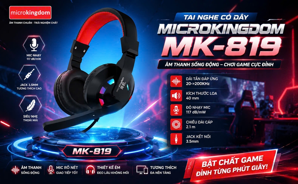MK-819 Headphone Gaming - Học Hành