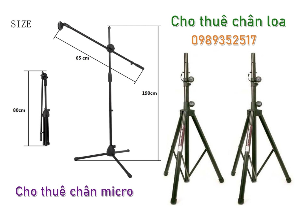 Cho thuê chân micro, chân loa và phụ kiện âm thanh