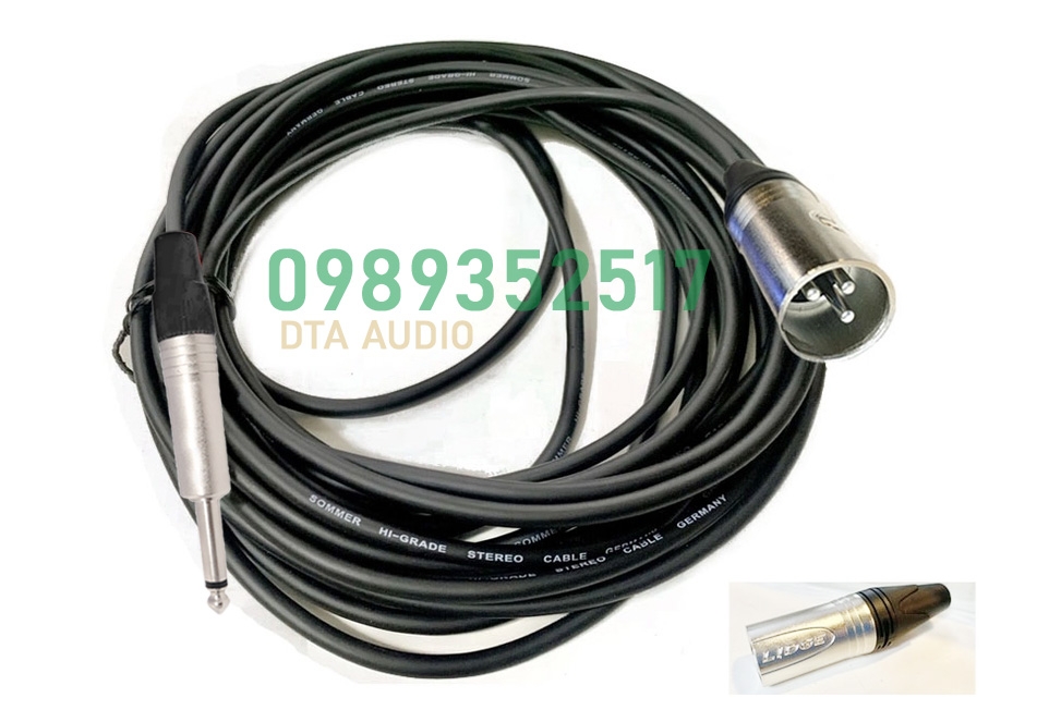 TAD-909 10M Canon Đực 6li Chóng Nhiễu, Chân Mạ Bạc