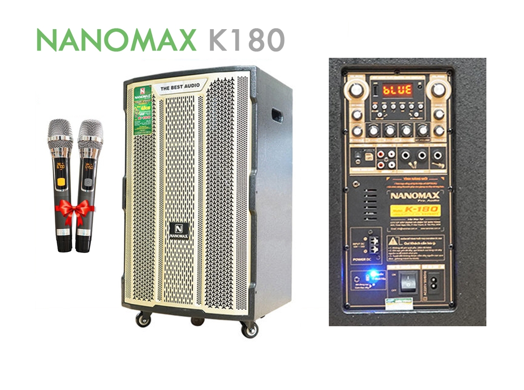 Loa Kéo Nanomax K-180 Bass 40cm / 3Way - Tích hợp âm thanh giải mã optical