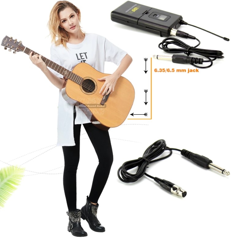 TA3F Dây MINI XRL 3-4pin chuyển đổi 6.3mm dùng cho guitar không dây, hoặc kết nối các tín hiệu không dây trên bộ thu phát SHURE và AKG