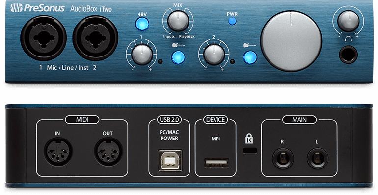 PreSonus AudioBox iTwo USB 2.0 & iPad/ 24-bit, 96 kHz/MIDI I/O