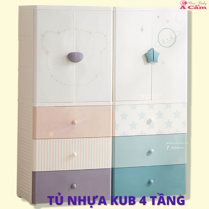 Tủ Nhựa 4 tầng KUB Shop Baby A Cẩm