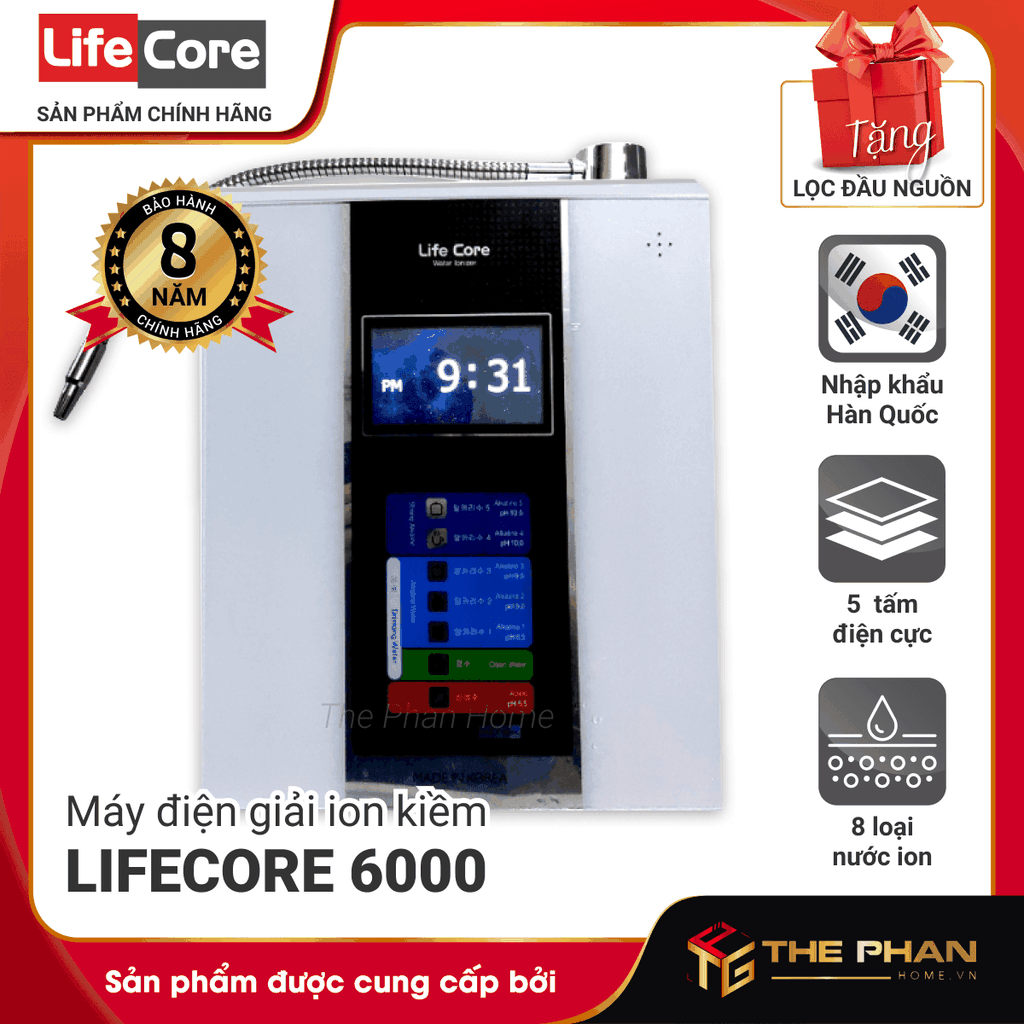 Máy Lọc Nước Điện Giải Ion Kiềm LIFECORE 6000