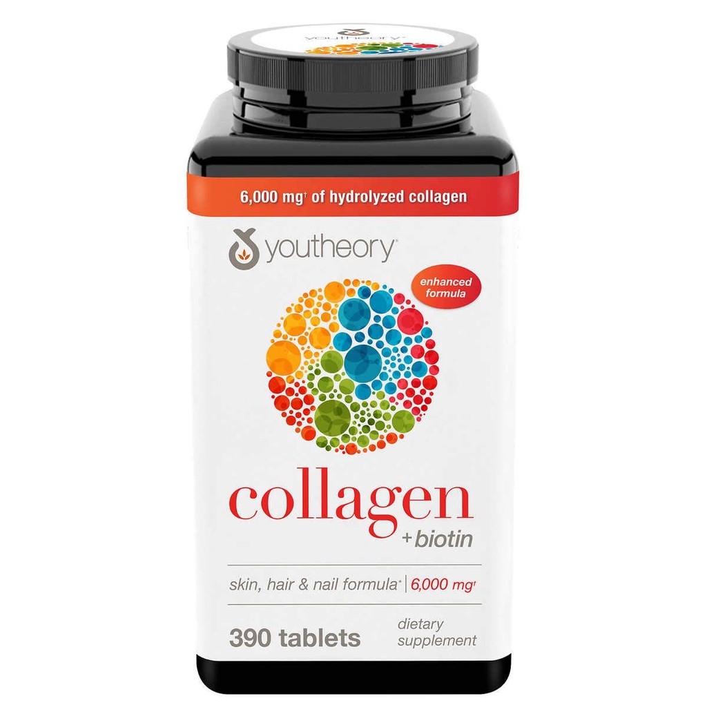 Viên uống bổ sung Collagen+Biotin 6000mg (skin, hair, nail) Youtheory 390 Viên - Mẫu mới Viên uống bổ sung Collagen+Biotin 6000mg (skin, hair, nail) Youtheory 390 Viên - Mẫu mới