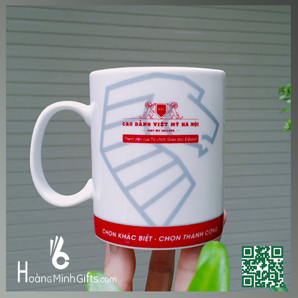 CỐC SỨ IN LOGO - KHÁCH HÀNG CAO ĐẲNG VIỆT MỸ