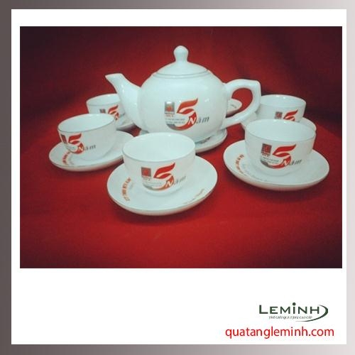 Bộ ấm chén sứ men trắng Minh Long 009