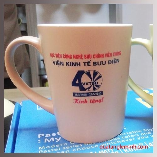 Cốc sứ Hàn Quốc Pastel Mug Cup MC In Viện Kinh Tế Bưu Điện