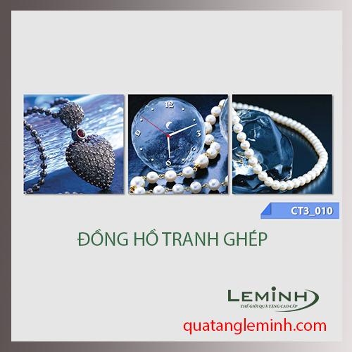 Đồng hồ tranh - bộ 3 tâm vuông