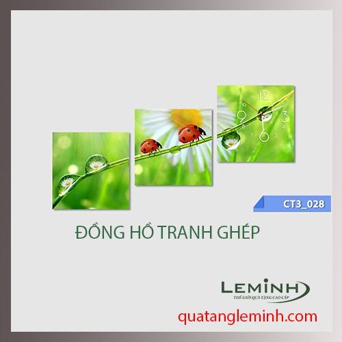 Đồng hồ tranh - bộ 3 tâm vuông