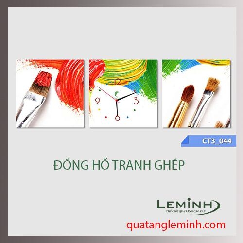 Đồng hồ tranh - bộ 3 tâm vuông