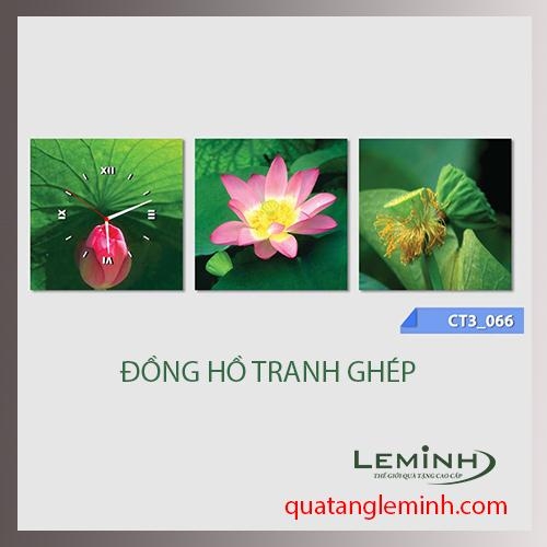 Đồng hồ tranh - bộ 3 tâm vuông