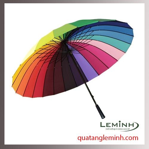 Ô dù quà tặng - dù thẳng 7 sắc cầu vồng