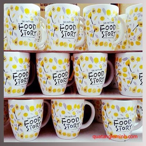 Cốc sứ Hàn Quốc Pastel Mug Cup  AC in logo Food Story