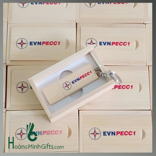 Bộ Usb Gỗ Quà Tặng In Logo - KH EVN Pecc1