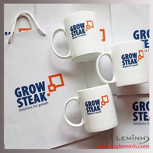 Ly  sứ quà tặng in logo - Grow Steak