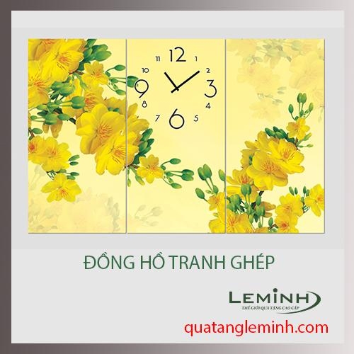 Bộ tranh ghép đồng hồ 3 tấm dọc 20x40cm 001