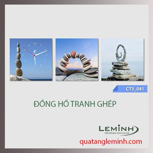 Bộ tranh ghép đồng hồ 3 tấm vuông 30x30cm 010