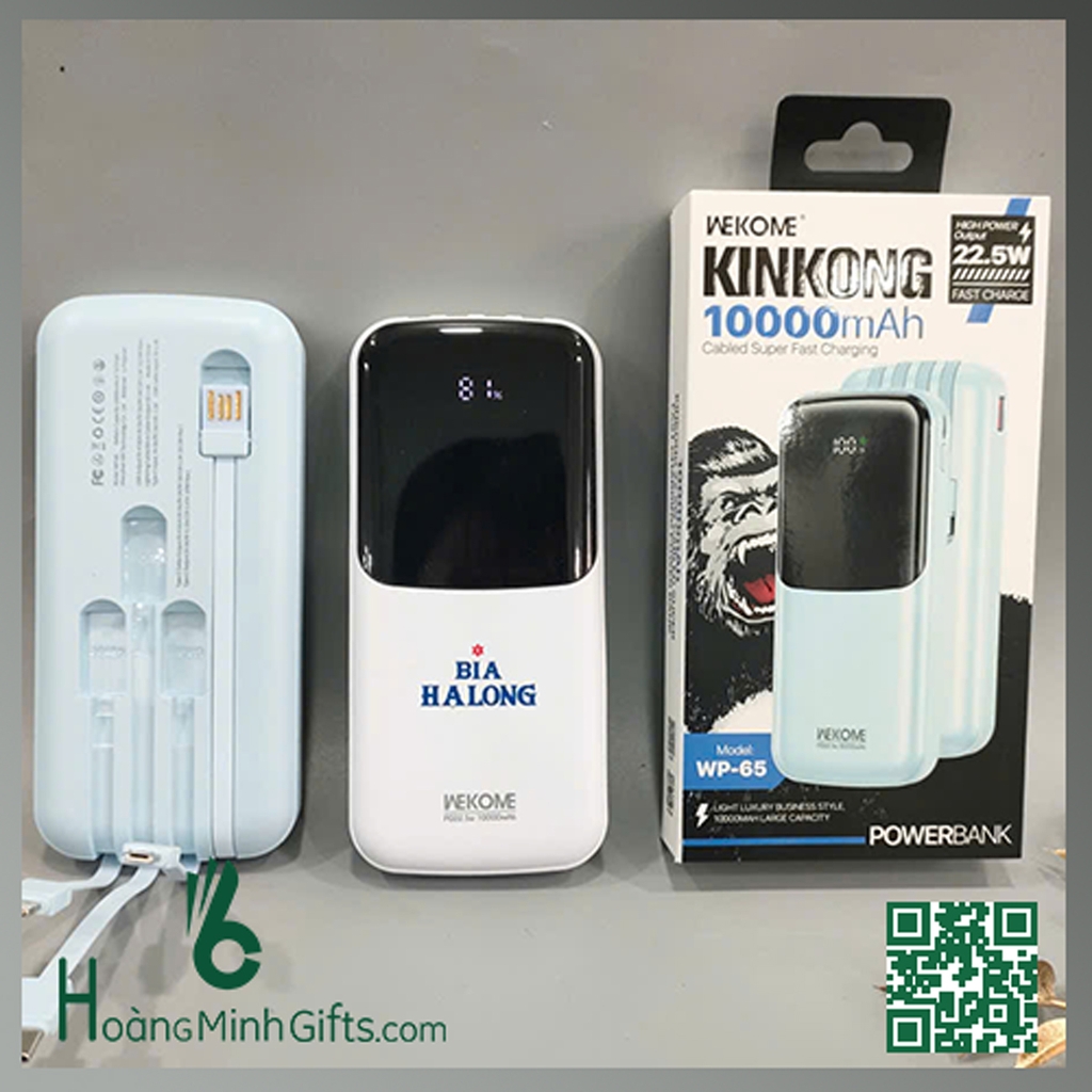PIN SẠC DỰ PHÒNG WEKOME KINKONG 10000mAH - KHÁCH HÀNG BIA HẠ LONG